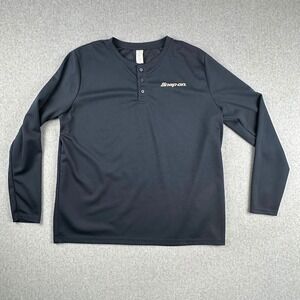 Snap On Long Sleeve Henley Shirt Men's XXL Dark Blue Light Weight Pullover